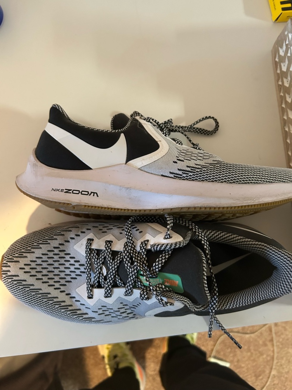 Nike Kids Zoom Black & White Men's Running Sneakers